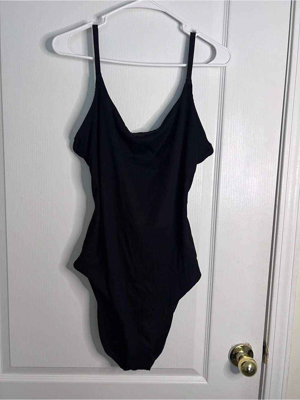 Aerie one piece full coverage Black Ribbed One-Piece Swimsuit size XL - Picture 4 of 12